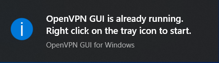 Aviso: OpenVPN GUI is already running
